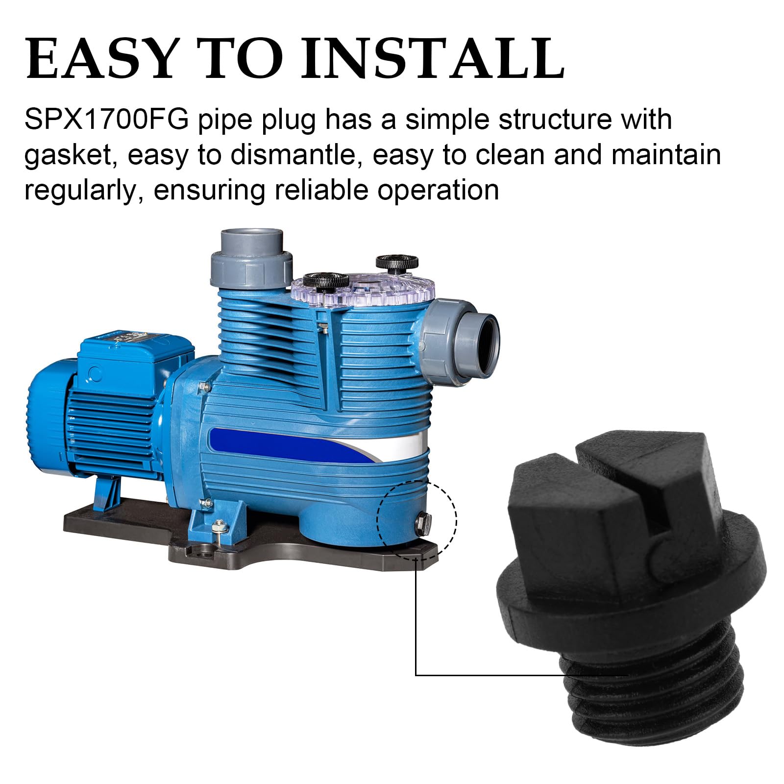 6szt SPX1700FG Korek Spustowy Basenu, Zastępczy Korek Pompy Basenowej Uszczelkami Kompatybilny z Hayward Super Pump/Power-Flo LX/Power Flo II/Max Flo