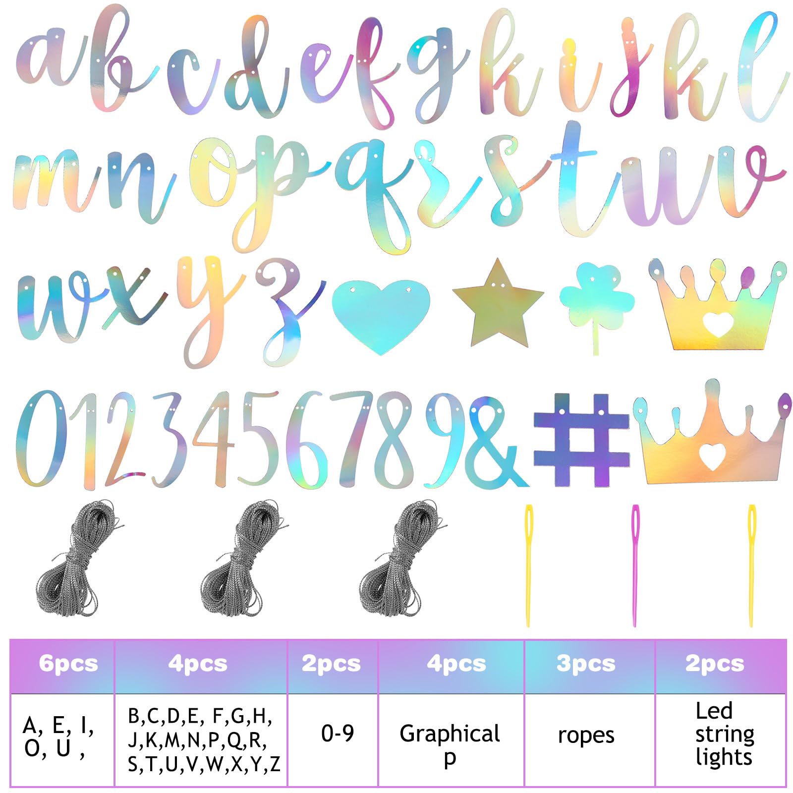 Kit De 167 Bannières à Paillettes Personnalisables Pour Créer Votre