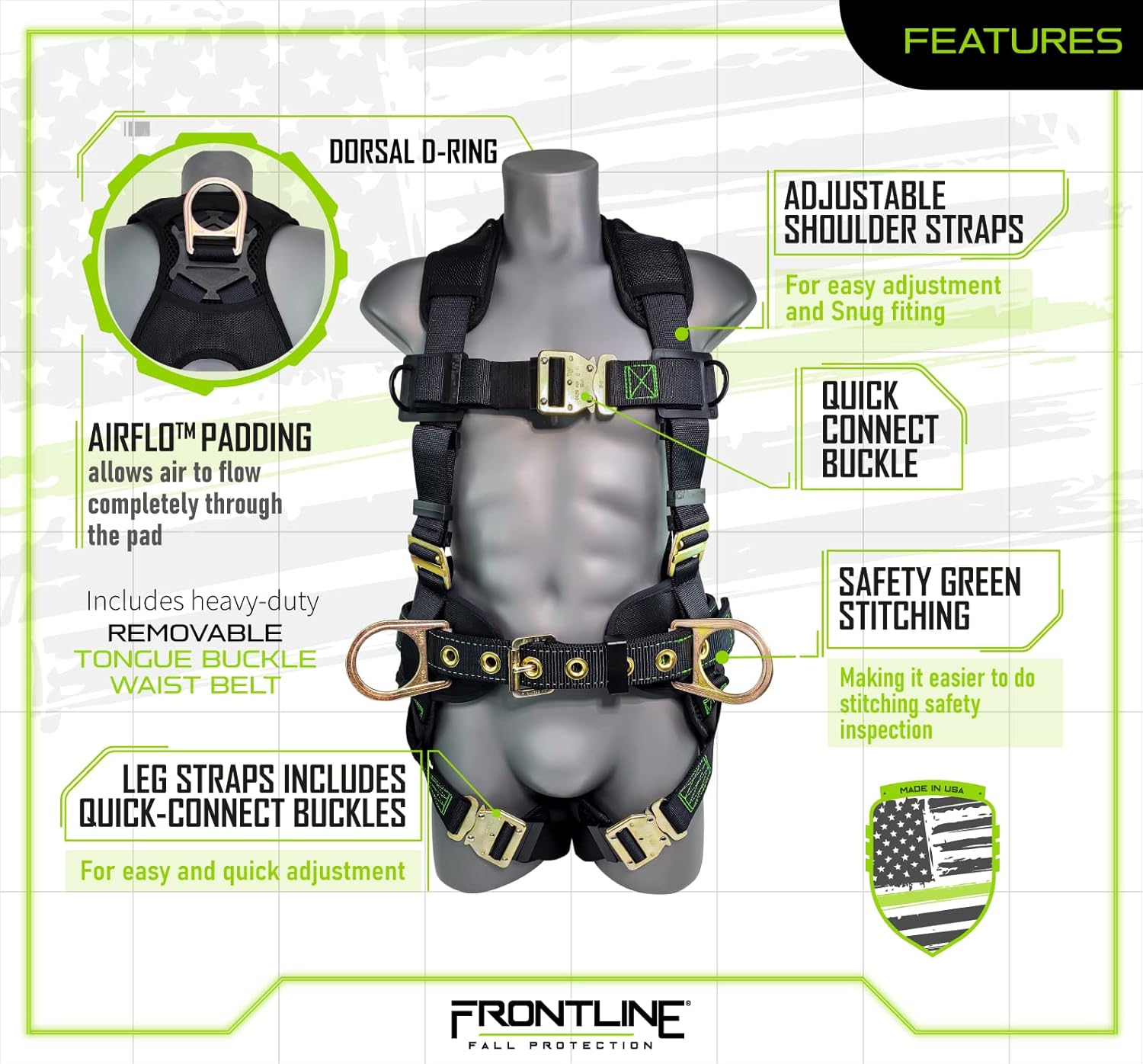 Frontline Patriot™ Vest Style Harness with Airflo
