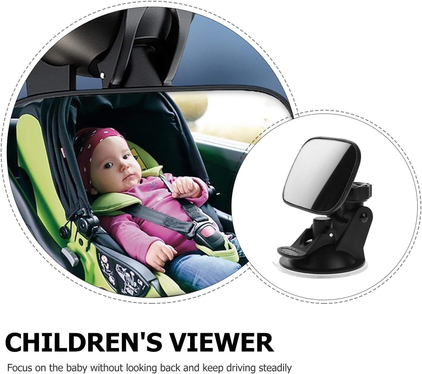 YARNOW Backseat Mirror for Rear Facing Car Seats Car Seat Mirror with Suction Cup
