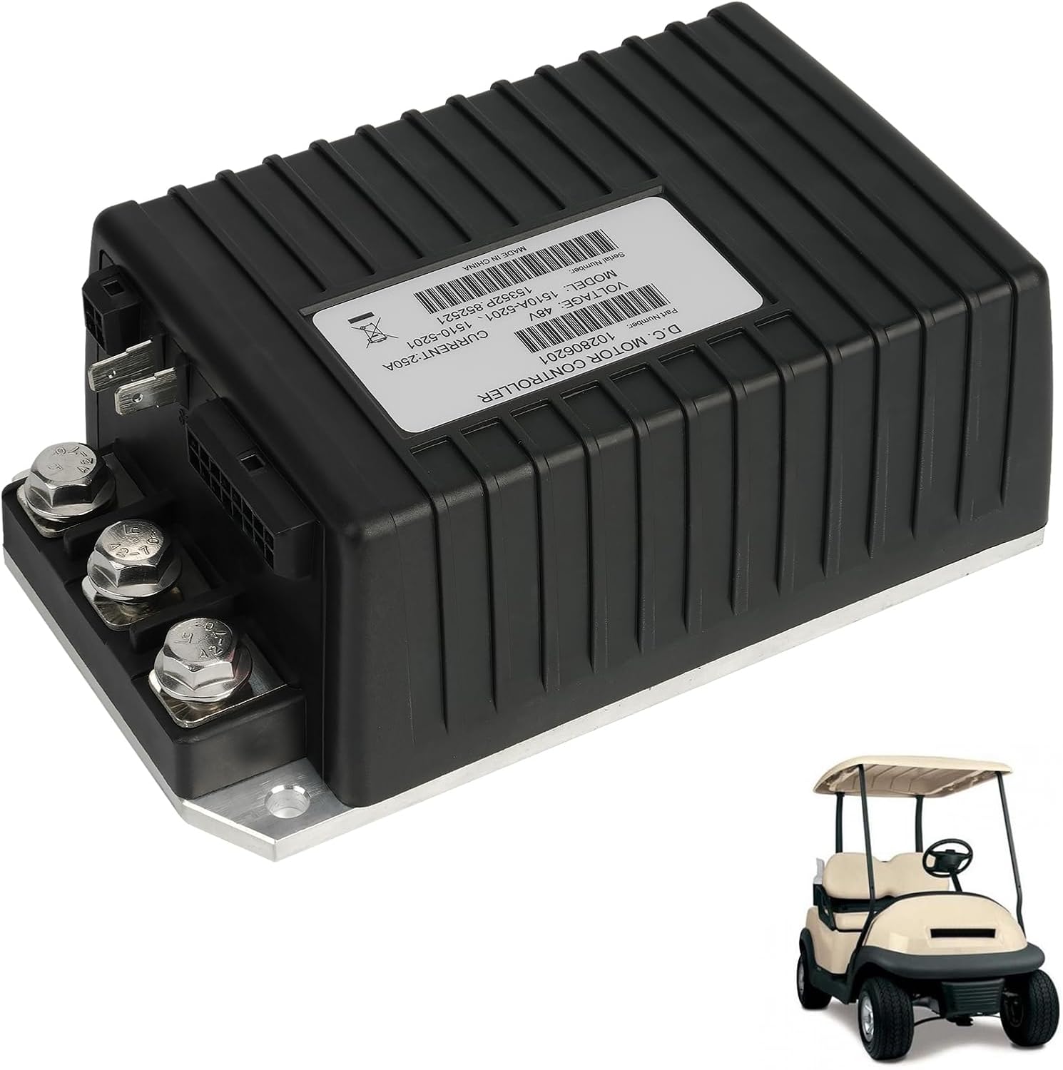 1515-5206 /1515-5201 /1510A-5201/1510A-5251?48V 250A DC Motor Speed Controller for Curtis Club Car Golf Cart,Part Number #103982301,103403401,103403402?102806201?101956501 Black