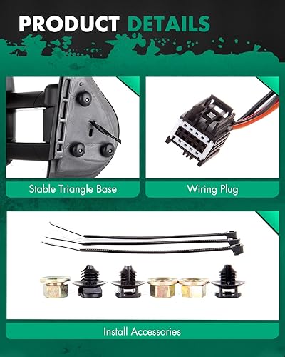 Miniatura 5 de SCITOO Espejos de remolque cromados de repuesto con luz indicadora de charco, función de descongelación de funcionamiento eléctrico compatible para