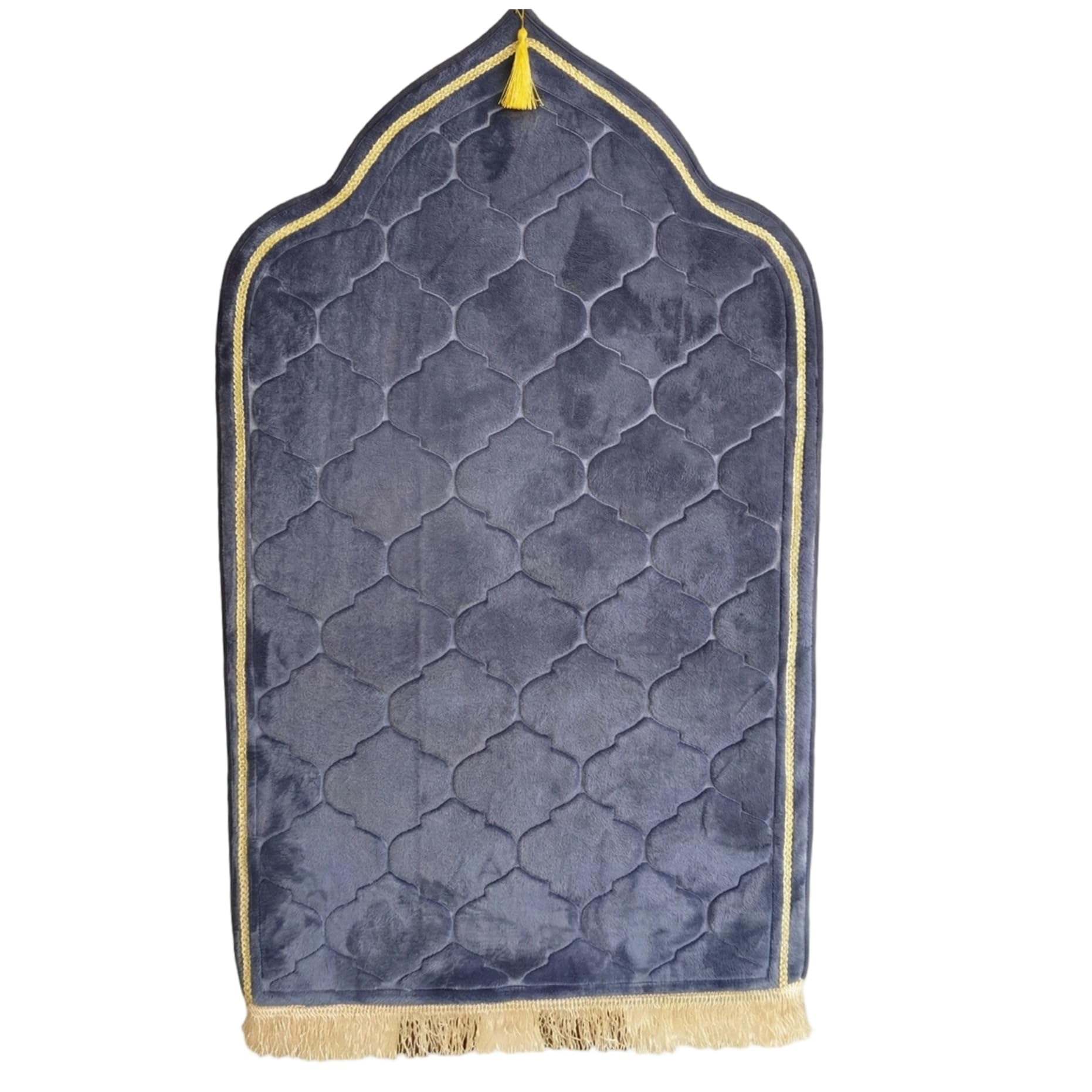 Tapis de prière Musulman violet avec pompon, une idée cadeau spirituelle unique