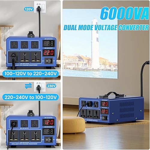 Miniatura 2 de 6000 W Transformador de conversión de voltaje de alta resistencia Paso arribaPaso abajo AC 110V120V220V240V conversión de potencia, con protección