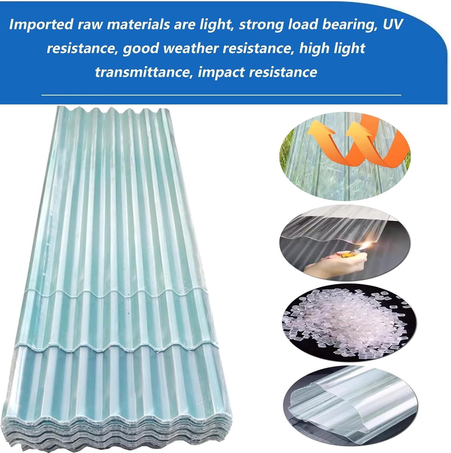 CPolycarbonate Greenhouse Panel, Transparent and Durable Plastic Panel, Used for roof, Pavilion, Greenhouse, Enclosed Space(3Pcs,0.9x1.7m/35x67in)