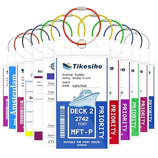 Cruise Luggage Tags, Cruise Essentials Holders for Cruise Travel 12 Pack for NCL, Princess, Carnival, Royal Caribbean - Cruise Essentials