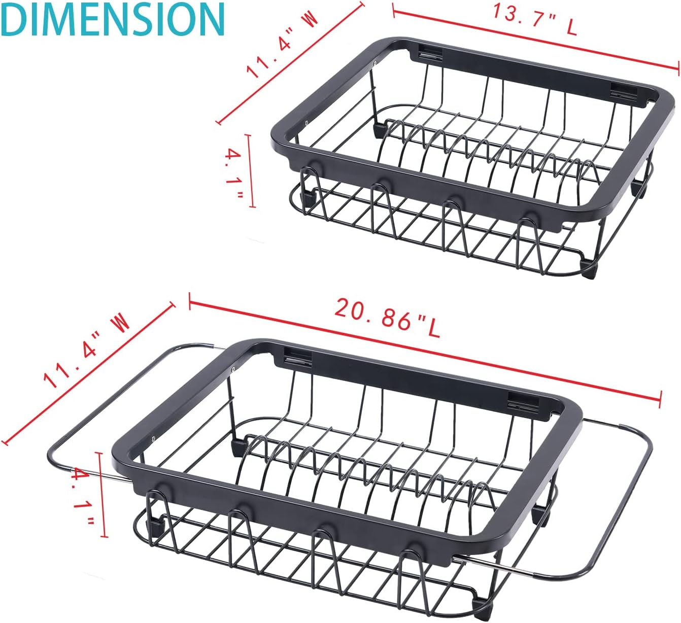 BRWINASLL Dish Drying Rack in Sink Drying Rack Rustproof Expandable Dish Rack Over with Untensil Holder Stainless Steel Sink Drying Rack for Kitchen Countertop