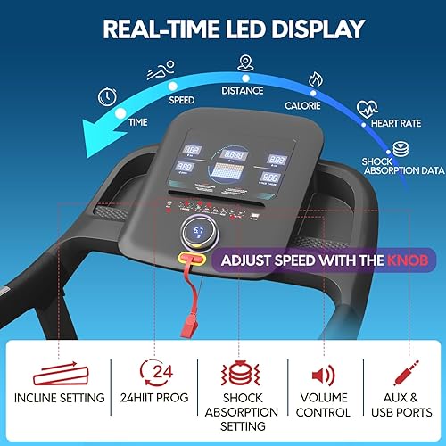 Miniatura 11 de Treadmill with Incline, 3 in 1 Under Desk Treadmill Walking Pad with Removable Desk Workstation 3.5HP Foldable Compact Walking Treadmills for Home