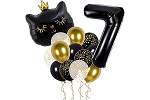 7-Year-Old Girls' Party Decorations: Chic Black Cat Balloon