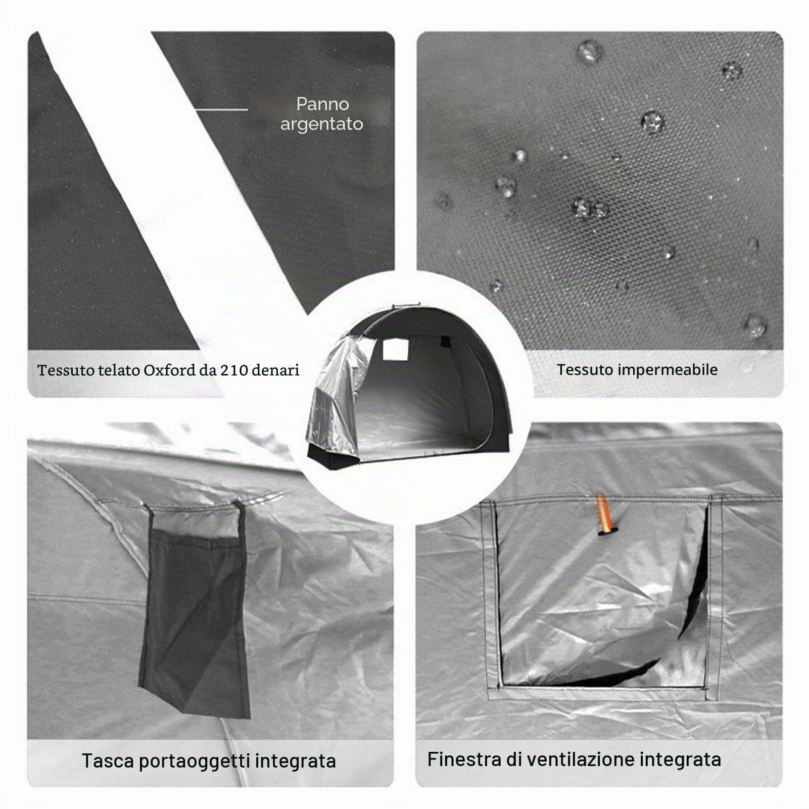 Tenda per Deposito Biciclette, Tenda per Deposito Biciclette Portatile con Tessuto Oxford 210D Resistente All'acqua Tenda per Deposito Biciclette per Moto, Attrezzi da Giardino,