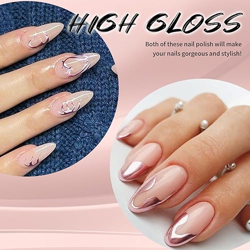 Miniatura 2 de U-Shinein Esmalte de uñas de gel, esmalte de uñas brillante, esmalte de uñas de gel pintado metálico, esmalte de gel curado UV LED para el hogar,