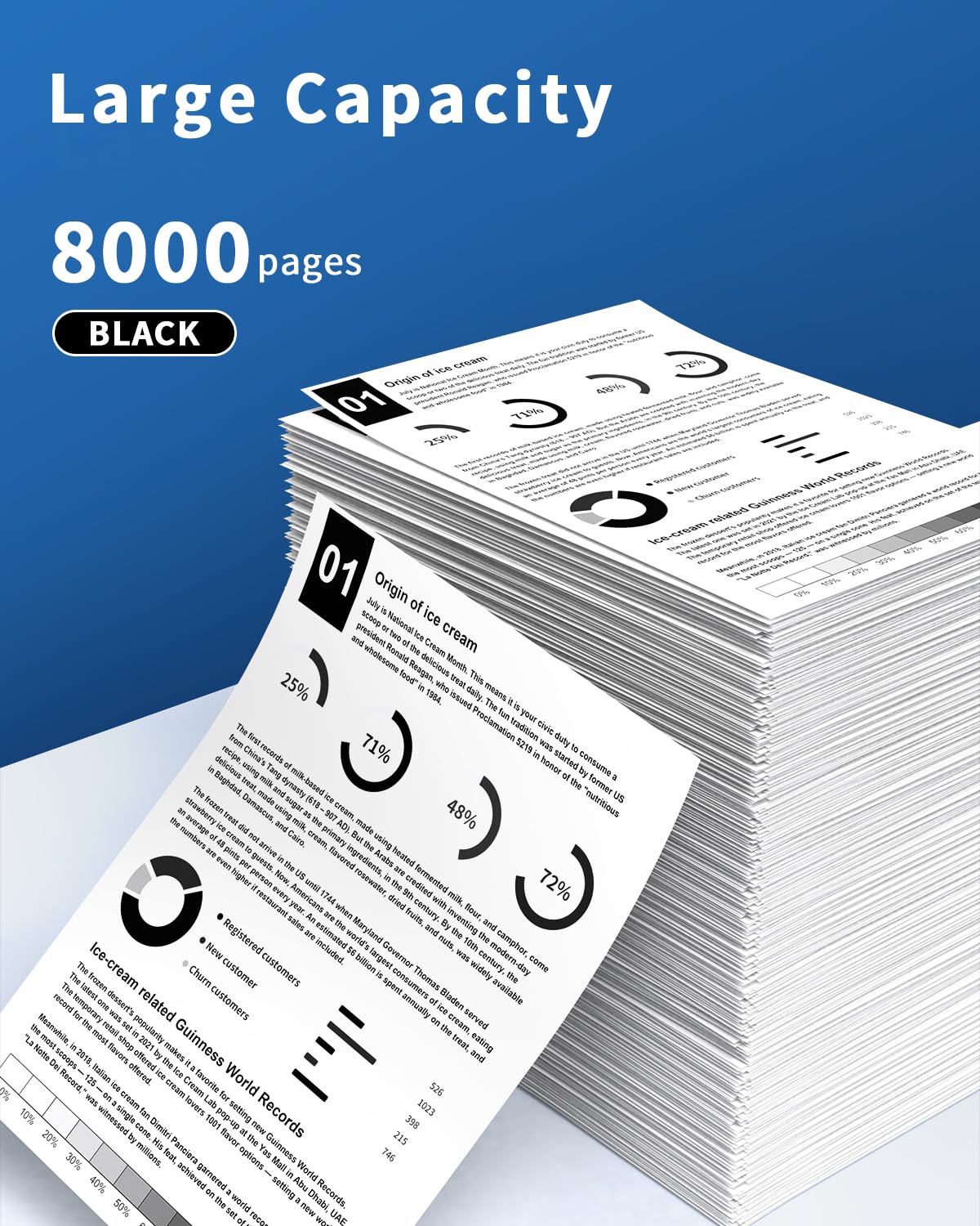 colorfly TN3480 Cartuccia Toner Compatibile per Brother TN-3480 TN3480 TN-3430 TN3430 TN 3480 TN 3430 HL-L5100DN MFC-L5750DW MFC-L5700DW HL-L5200DW HL-L6400DW HL-L5000D HL-L5200DWT, 2-Nero