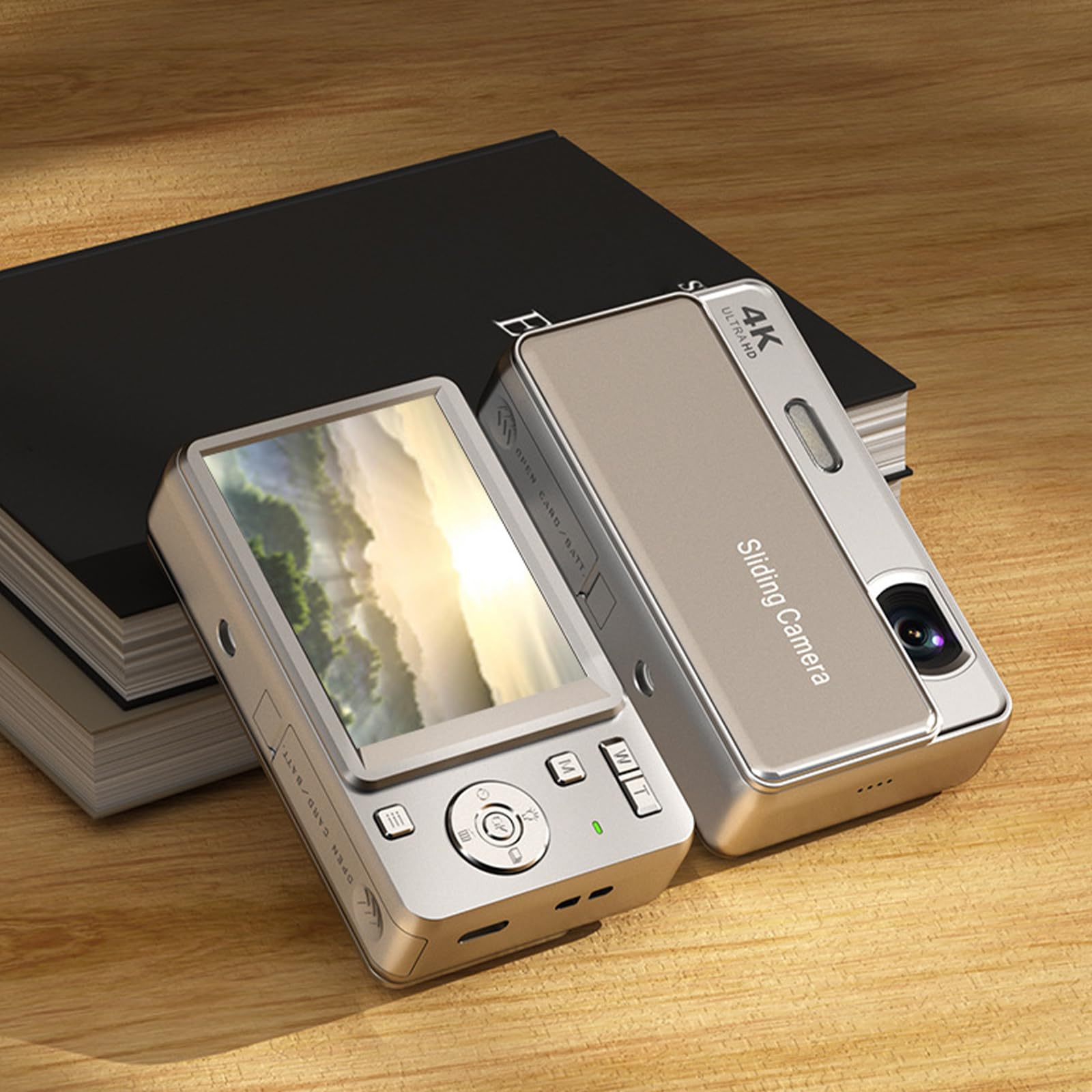 Risoluzione 4K Fotocamera Digitale con Zoom Ottica 16X e Slide Cover Design per Immagini 4K Fotocamera Da Viaggio Full Resolution