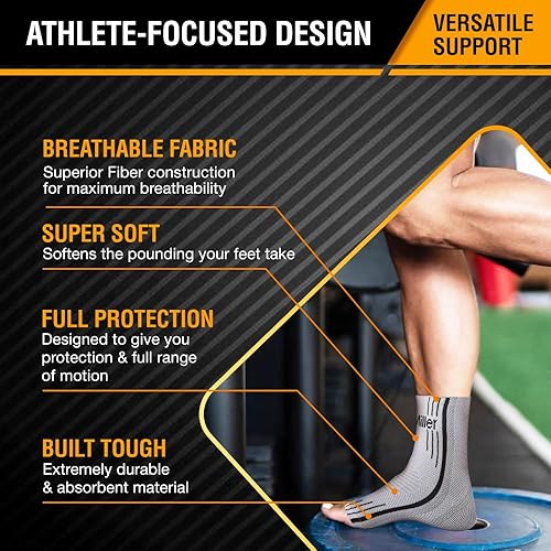 Miniatura 3 de Doc Miller Manga de compresión de tobillo Soporte para fascitis plantar, calcetines de neuropatía sin dedos, 20-30 mmHg, soporte de alivio de