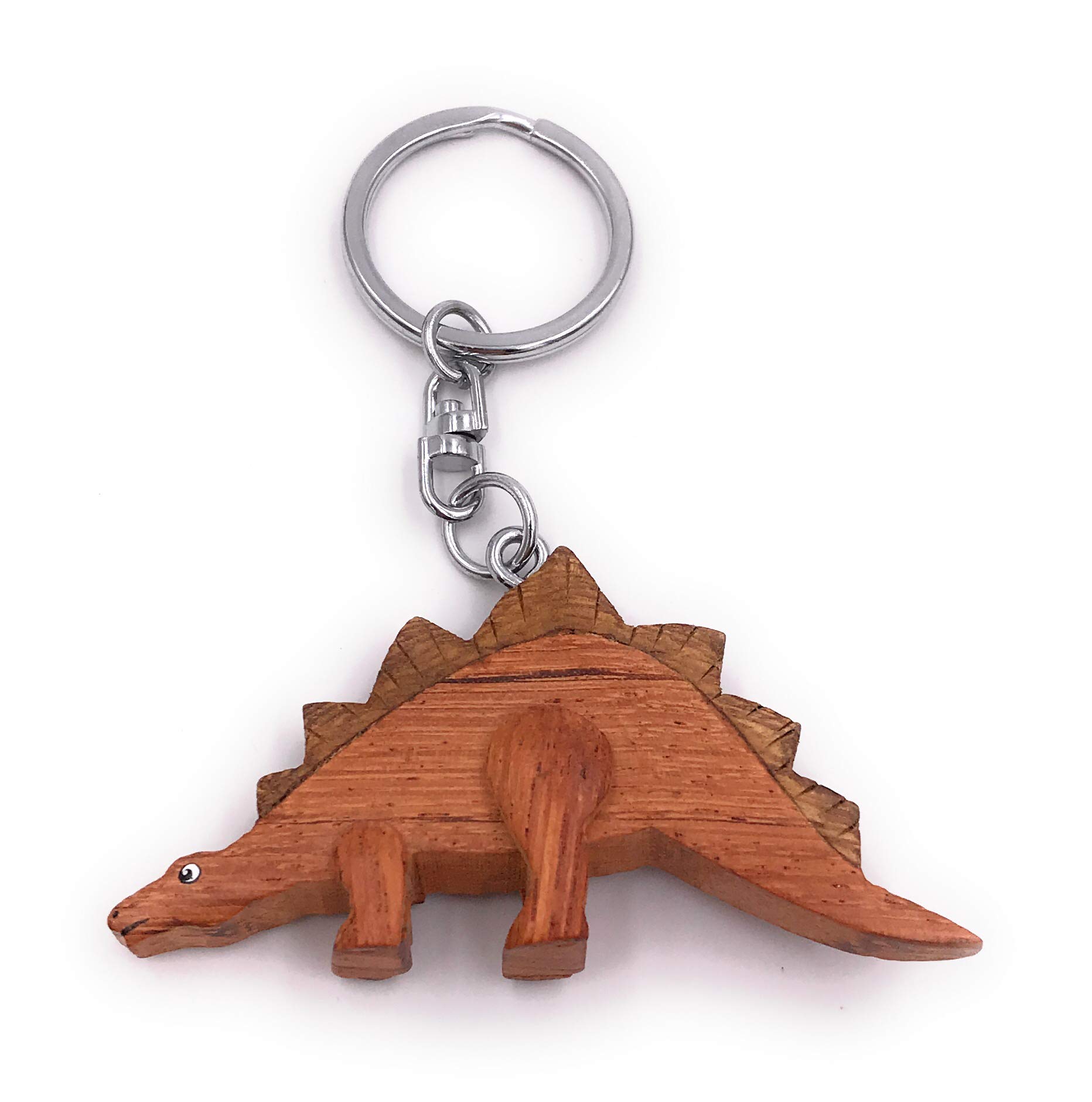 Onwomania Different Wooden Keychain Dino Dinosaur Farm Animal Primeval History Pendant Charm