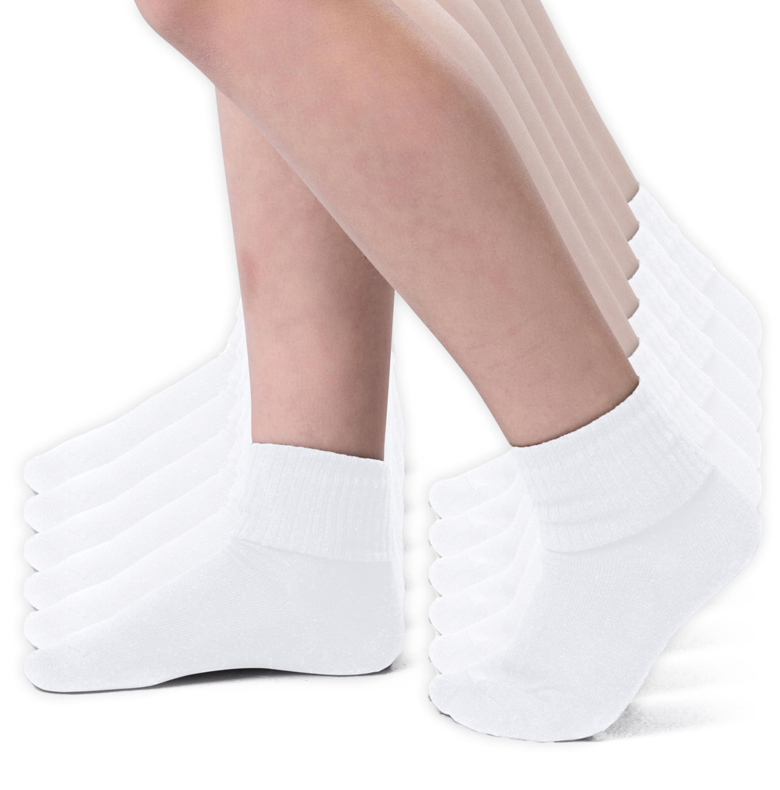 Sensory Seamless Socks For Kids Viscose Bamboo No Seam Toe Girls School Uniform Sock 3-6 Pk