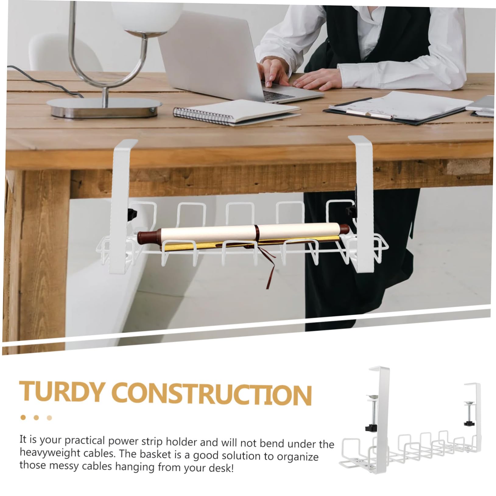 Organisateur Blanc au Acier Carbone Câbles de Bureau