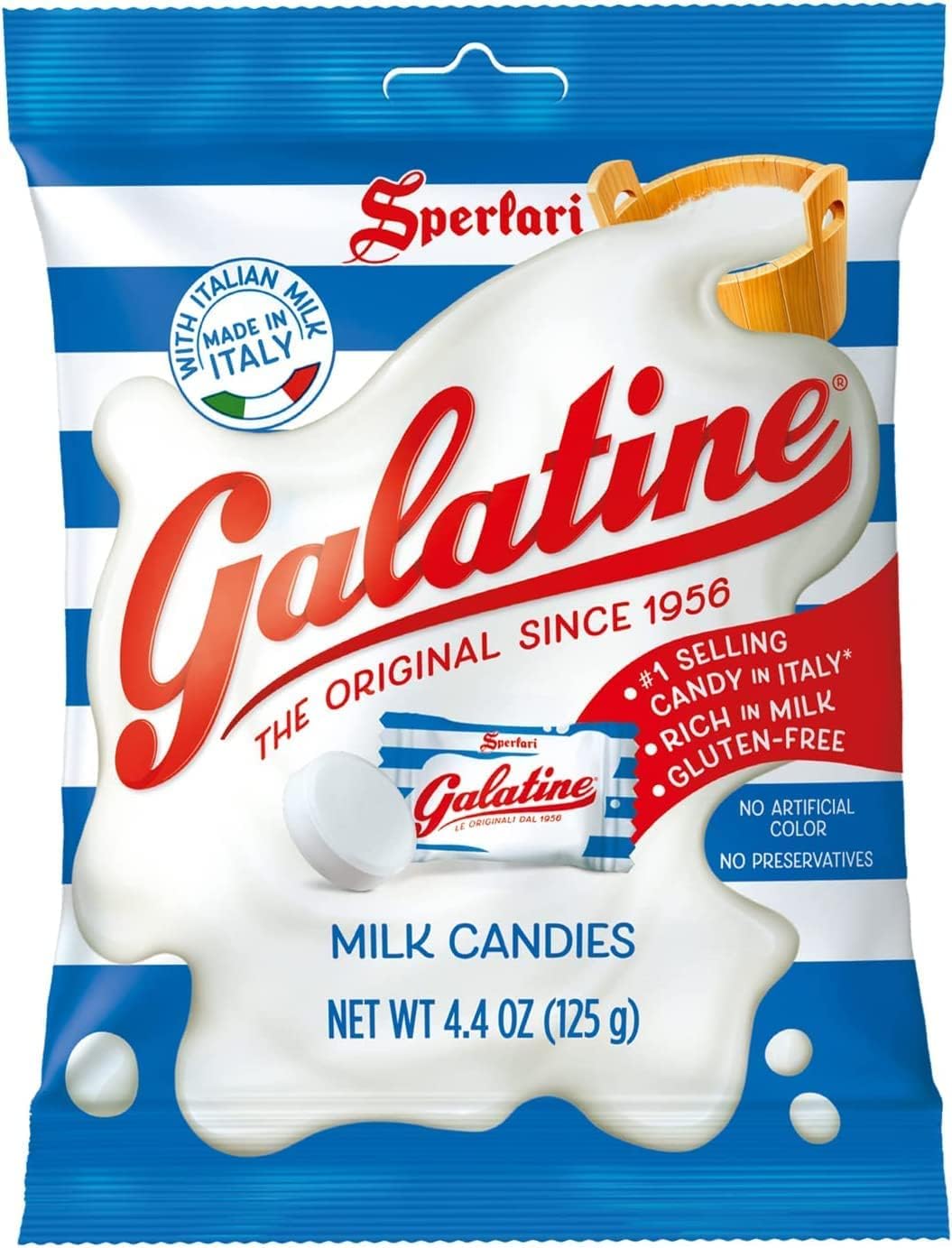 3X Sperlari Galatine Caramelle Sweets with Milk Taste Italy Candy Lollies 125g