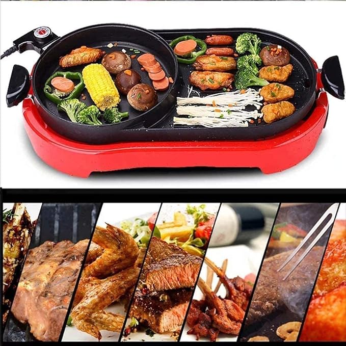 Olla eléctrica para barbacoa y fondue estilo coreano sin humo 2100W miniatura 6