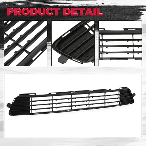 Miniatura 6 de HECASA Parrilla de parachoques delantero compatible con Toyota Corolla TO1036125 5311202280 2011 2012 2013 Parrilla central de plástico PP negro