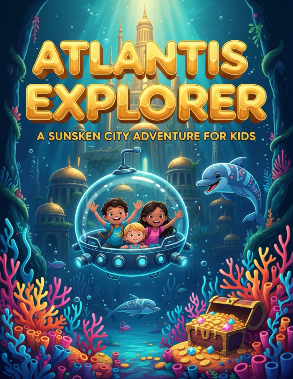 Atlantis Explorer: A Sunken City Adventure for Kids: Ocean Coloring Book for Boys and Girls Ages 4-8, Sea Creatures, Underwater Kingdoms, and Mythical Lost City Fun