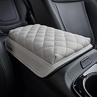 Vista 3 de KMMOTORS Tucson (NX4) 2021~2024 - Funda para consola central, color gris claro, cojín para reposabrazos, accesorios Tucson, piel vegana, protector