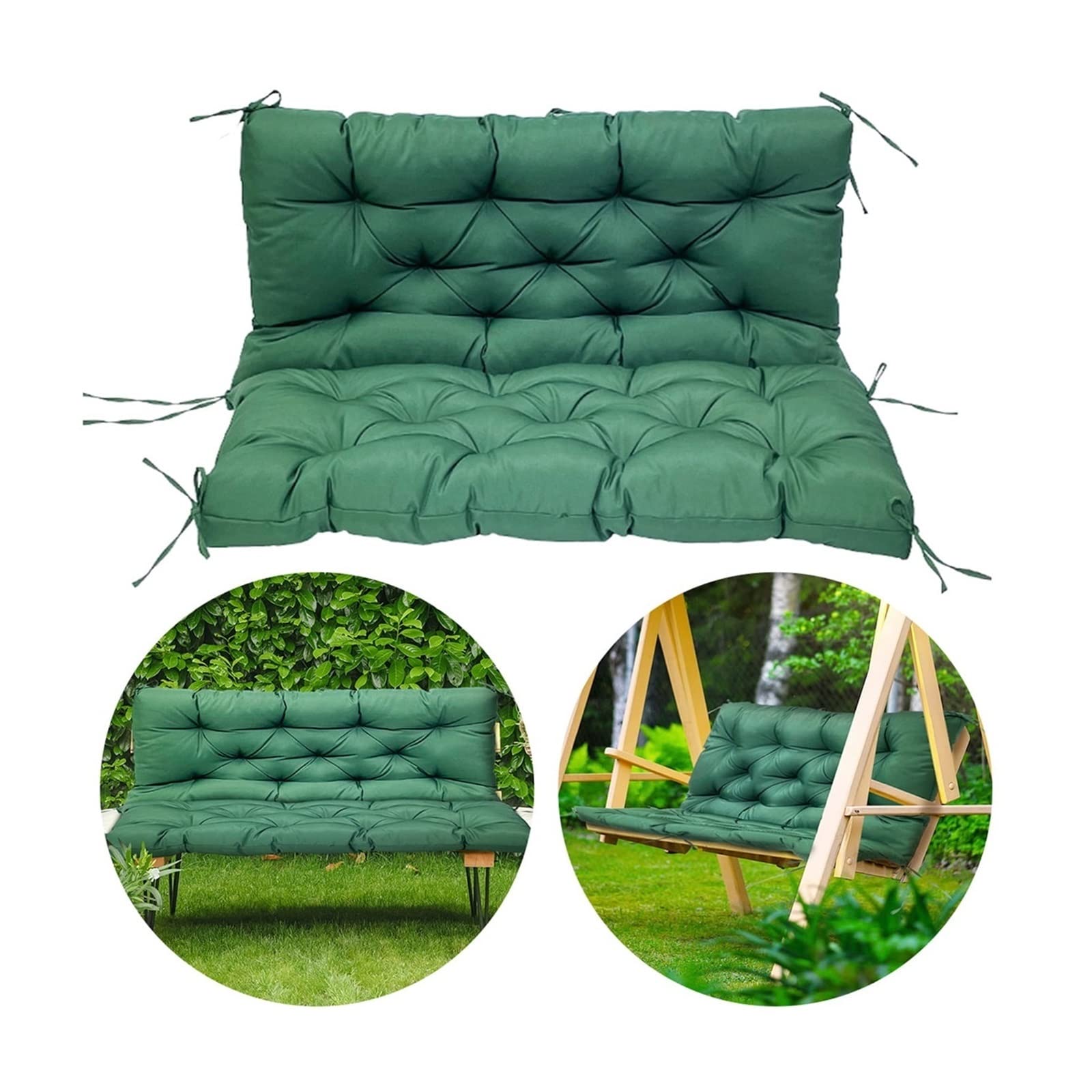 Cuscino Per Panca Da Giardino 2 Posti 100x30 Cm, Grigio Chiaro, Imbottito, Con Federa Rimovibile E Lavabile, Per Esterni E Interni