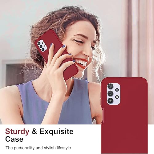 Miniatura 6 de LeYi Funda para Galaxy A32 5G, Samsung Galaxy A32 5G con 2 protectores de pantalla de vidrio templado, funda de silicona líquida suave a prueba de