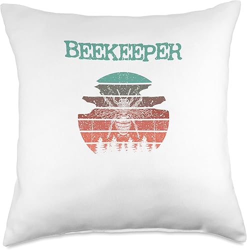 Miniatura 4 de Cool bee beekeepers bees retro natural design Throw Pillow