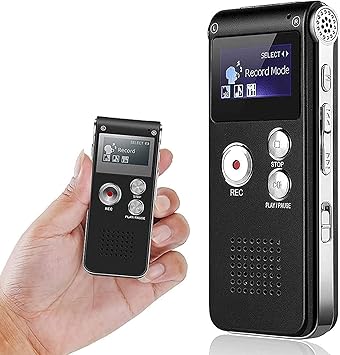 SAFETYNET 8GB Digital Voice Recorder Professional, Rechargeable Mini Voice Recorder with Multifunctional Digital Audio & MP3 Playback