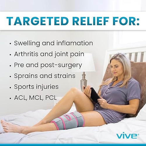 Miniatura 21 de Vive Rodillera de compresión de gel frío y caliente, correa de soporte térmico para dolor de artritis, tendinitis, ACL, lesiones atléticas