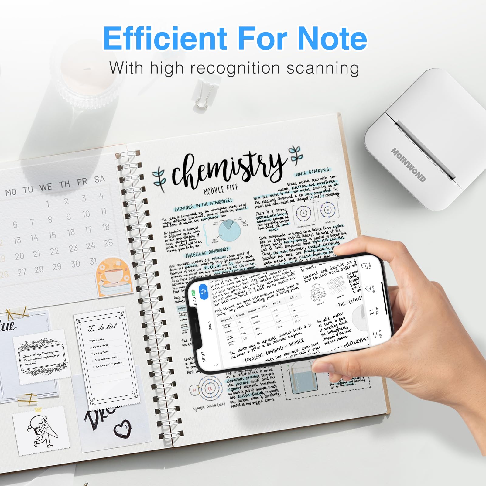 Notebuddy Mini drukarka naklejek, bazgroły, przenośna drukarka termiczna, bezatramentowa, kieszonkowa drukarka fotograficzna, Bluetooth, do pomocy w nauce, artykuły do scrapbookingu, pamiętnik,