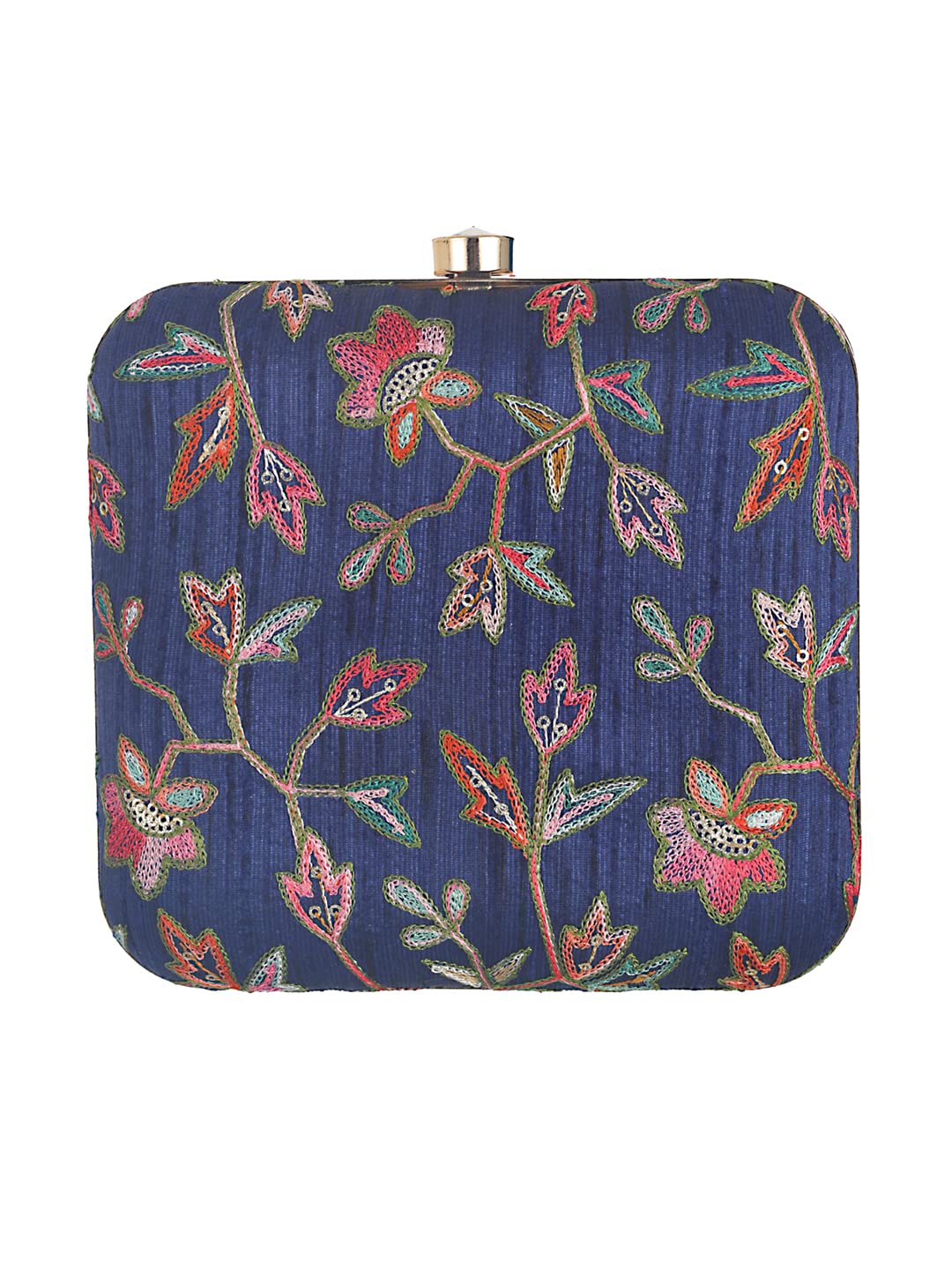 Priyaasi Blue Floral Thread Charm Clutch Bag for Women's - Stylish, Trendy, Casual Hand Purse with Shoulder Chain Strap for Office, College - Image 7 thumbnail