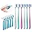 Fregum V-Shaped Orthodontic Toothbrush for Braces, with 6 Interdental Brushes, Soft Bristles, 6 Count
