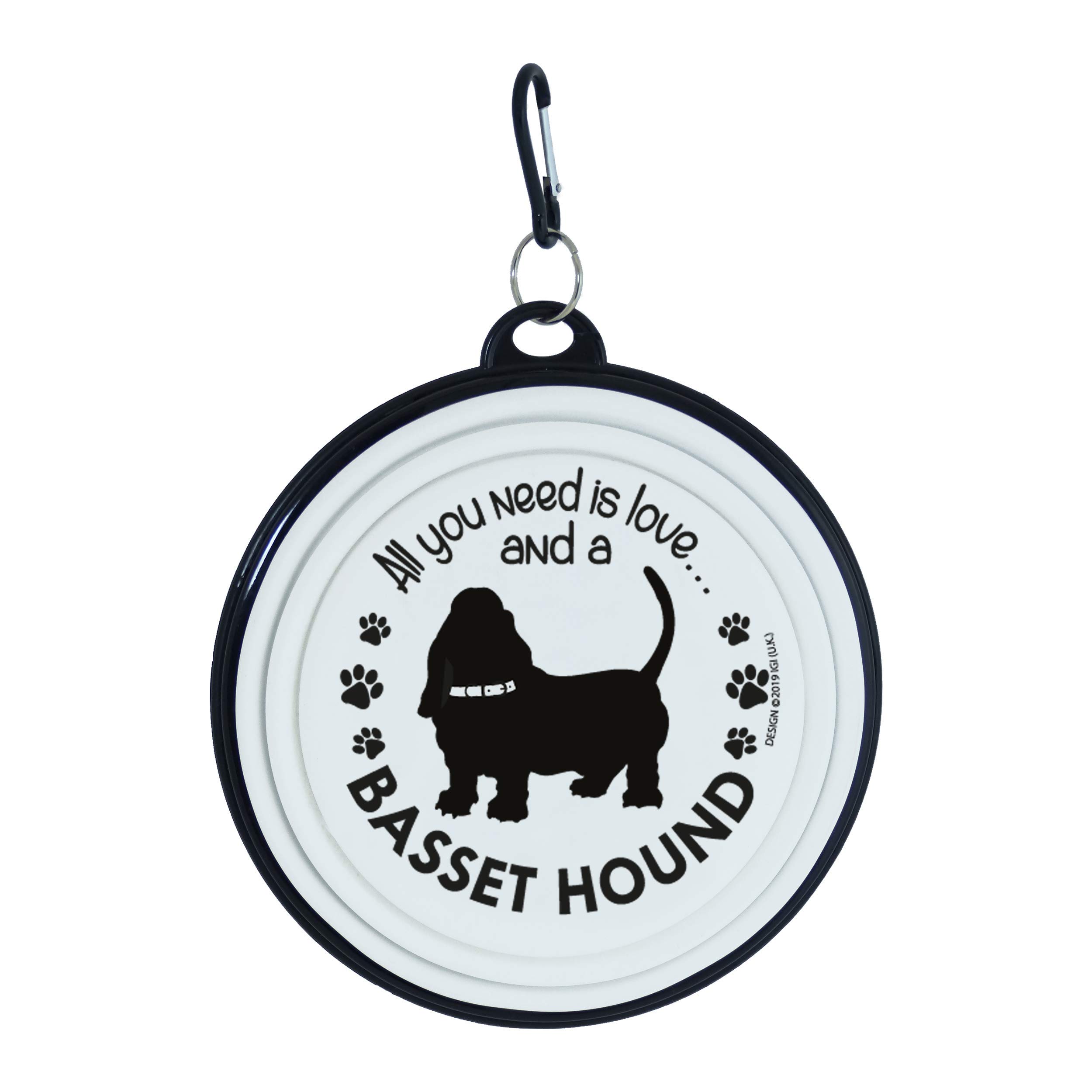 Travel Dog Bowls - Collapsible Bowl - Large Dogs (Basset Hound)