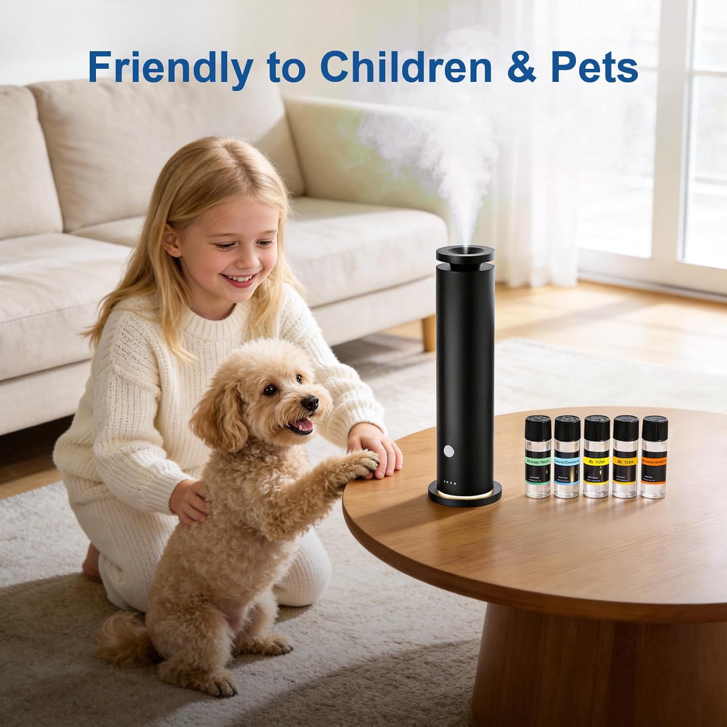 Waterless Scent Diffuser Starter Kit with 5 Essential Oils, Luxury Hotel-Class 1500 Sq Ft Coverage Aromatherapy Diffuser Oil Machine, 4.06Oz/120mL Air Diffusers for Home Large Room Hotel SPA