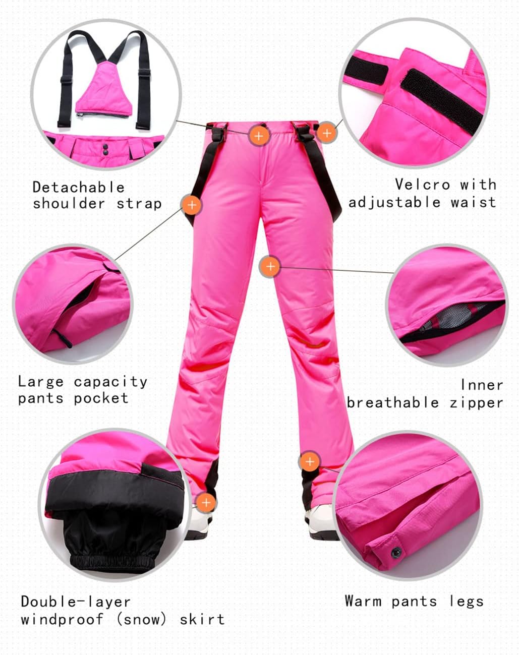 Haitpant Women Winter Snowboarding Suits Windproof Waterproof Ski Jacket and Snow Pants Sets Warm Women Ski Suit