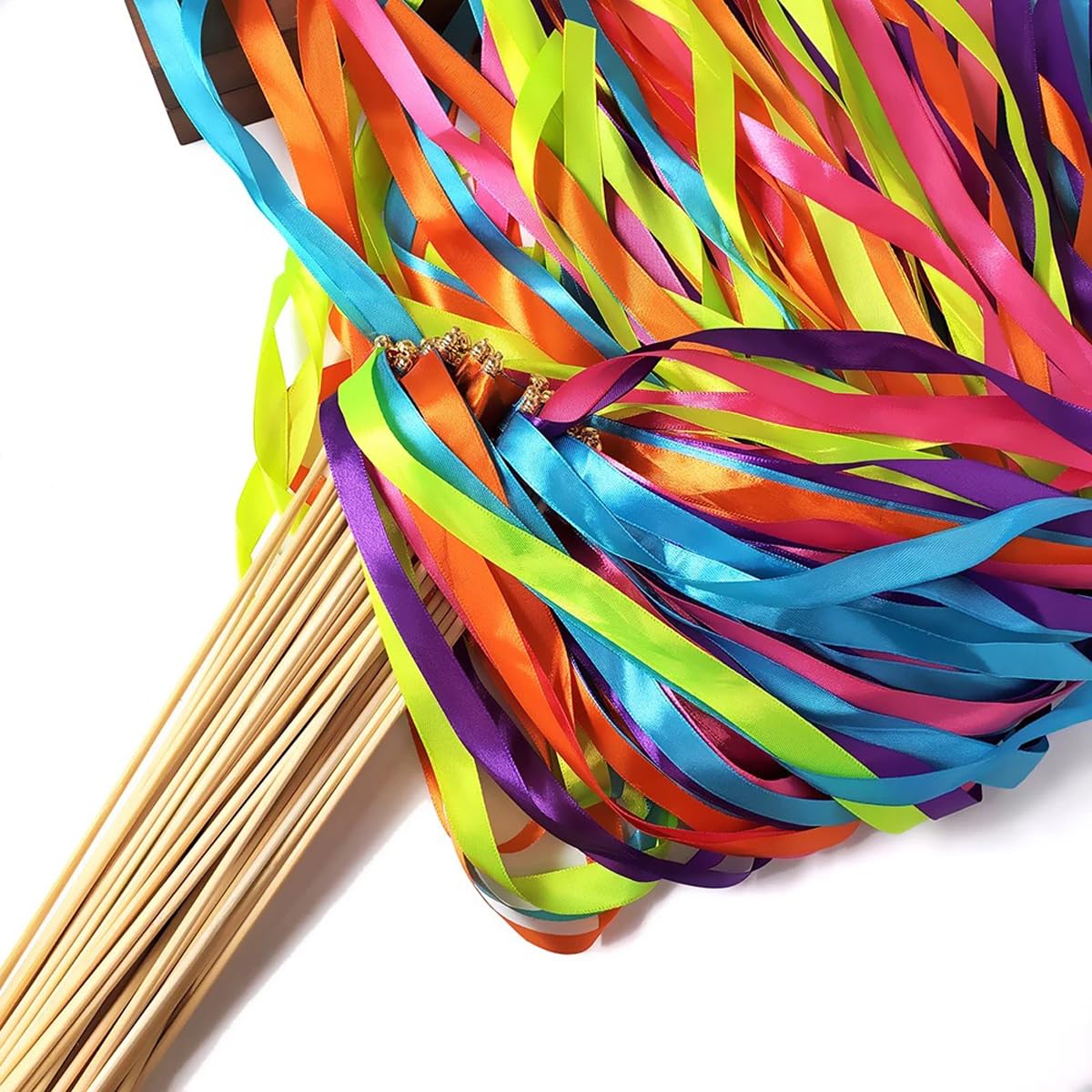 50 Stück Bunte Luftschlangen Mit Glöckchen, Feenstäbe, Party-Luftschlangen, Dekoration Für Geburtstage, Hochzeiten, Weihnachten