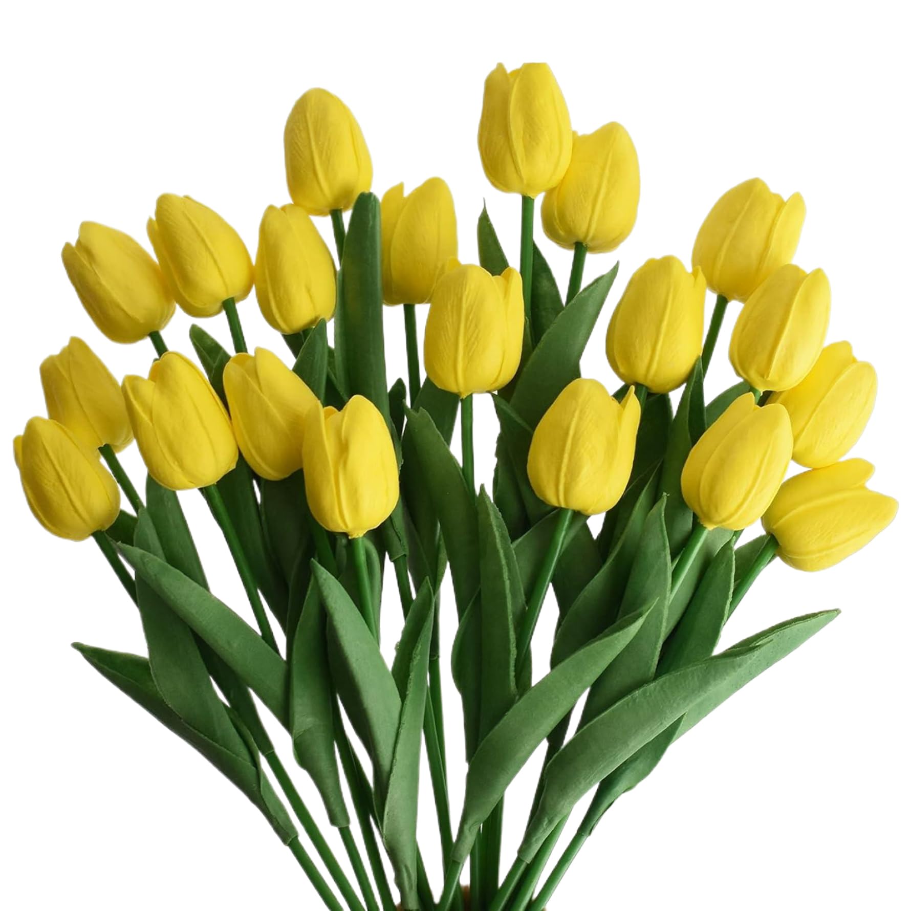 Tulipes artificielles jaunes sans entretien lot de 20 fleurs de 13 pouces