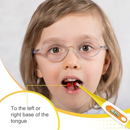 Miniatura 6 de EasyHome Termómetro oral digital para adultos con fiebre rectal, axilas y boca, preciso y rápido, termómetro de temperatura médica corporal para