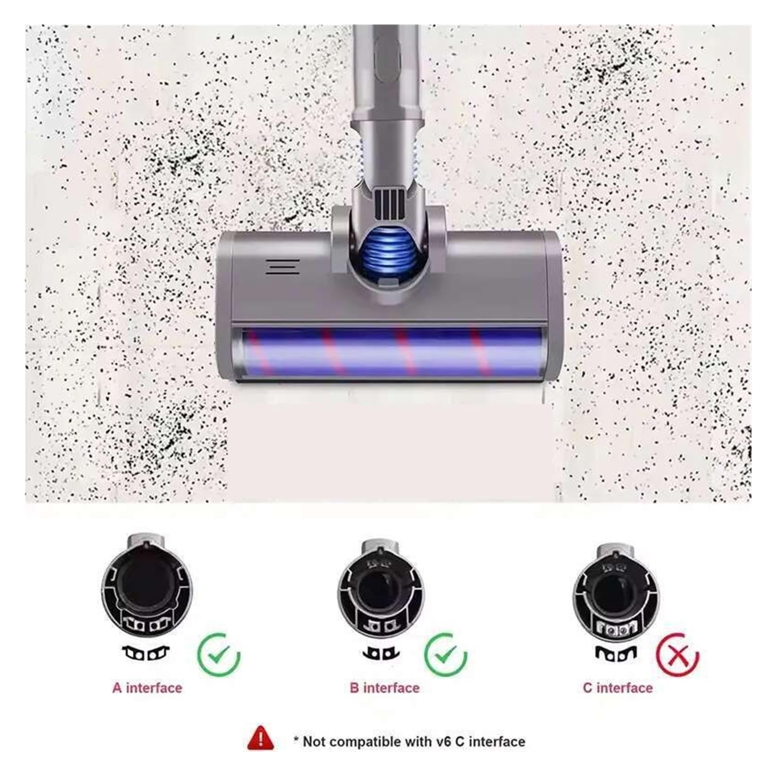 Cabezal De Cepillo For Suelo, Compatible Con Dyson, V6 DC45 DC58 DC61 DC62 DC74, Repuesto De Cepillo For Suelo Con Cabezal De Rodillo Barredor Suave