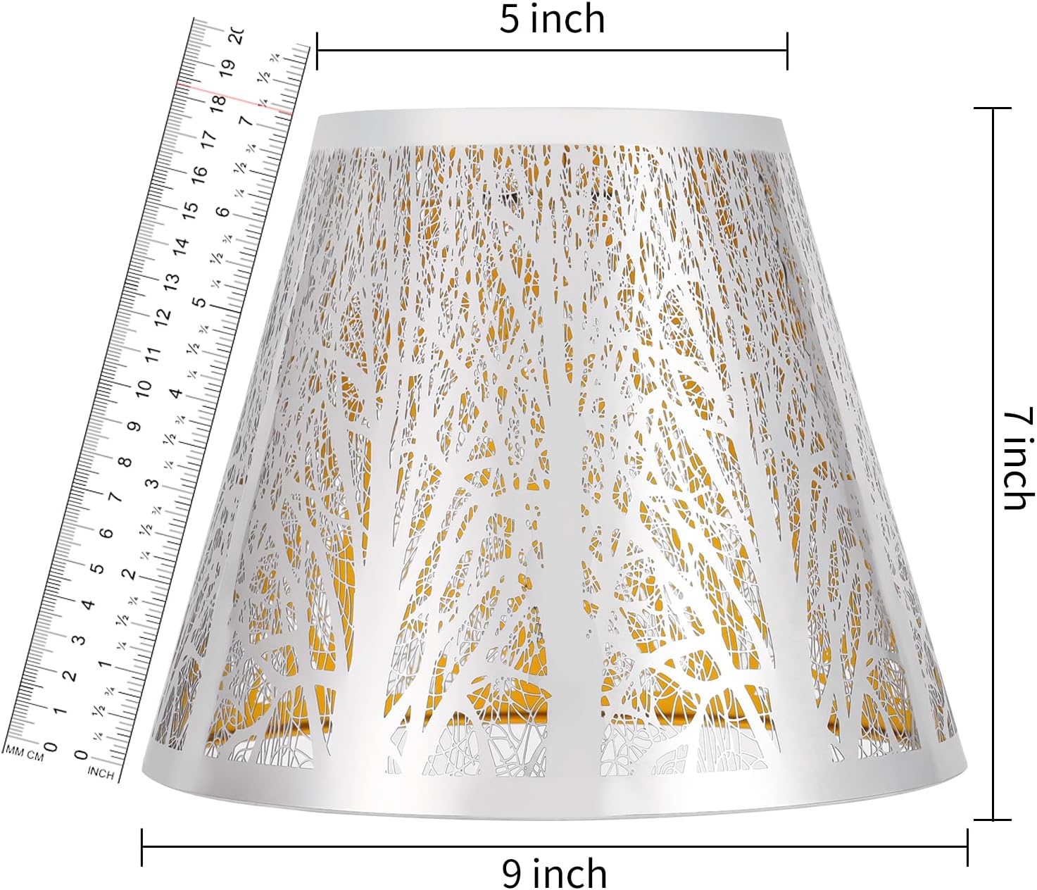 Small Barrel lampshade Stainless Steel Mirror Effect Lamp Shade 5" Top x 9" Bottom x 7" High Modern Metal Forest Lamp Shad for Table Lamps Floor Lamps Lampshade Replacement (Spider)
