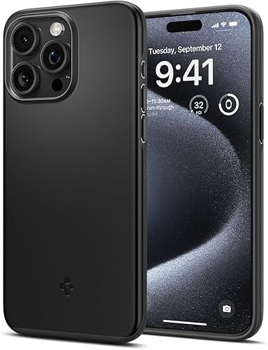 Miniatura 1 de Spigen Funda delgada diseñada para iPhone 15 Pro (2023) protección de grado militar, color negro