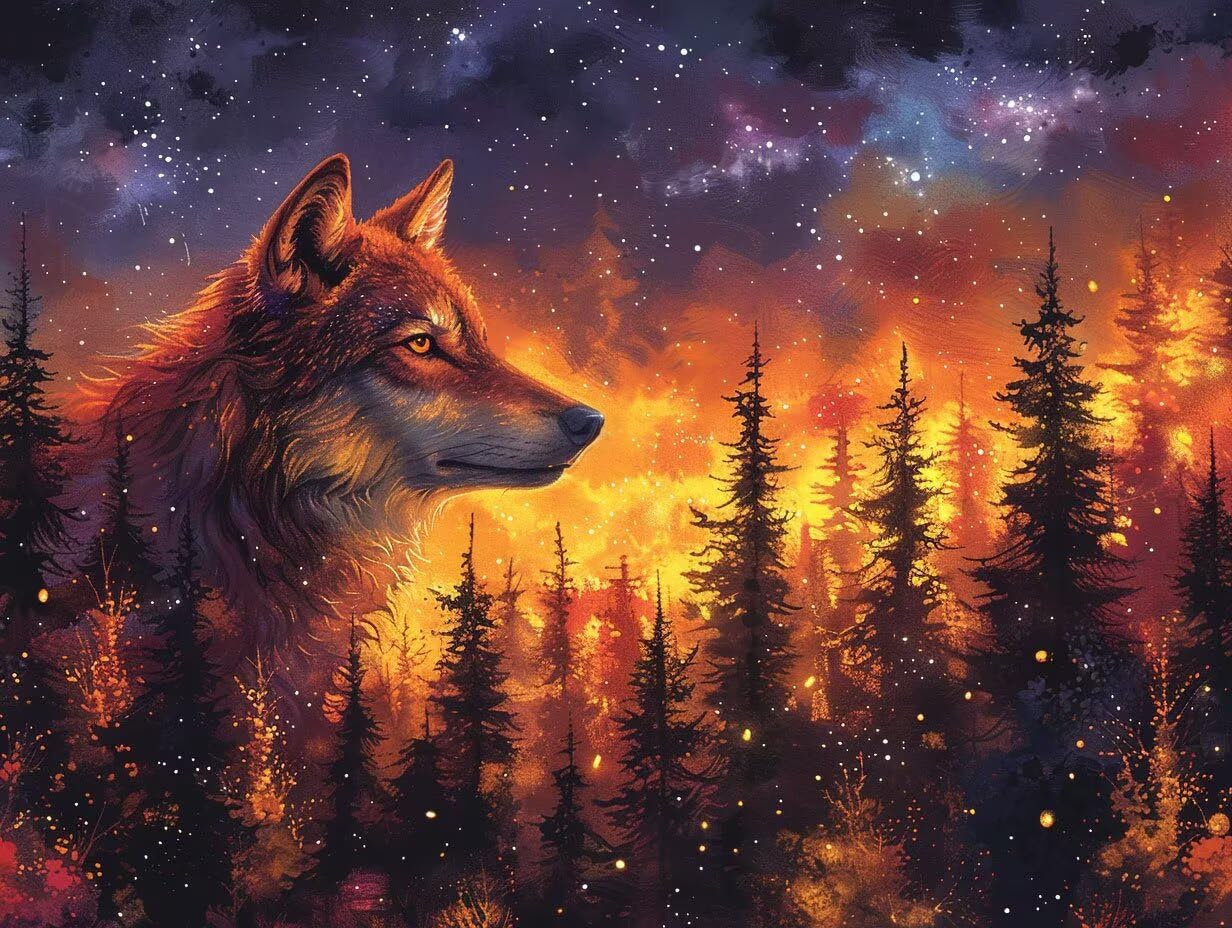 5D Diamond Painting Kit Wolf Diamond Painting Grandi 120x90cm M-BSW4O