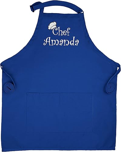 Miniatura 7 de Custom Apron Embroidered Kitchen Apron Women Chef Apron For Men Personalized Apron With Pockets Rojo -,Negro -,Rosa
