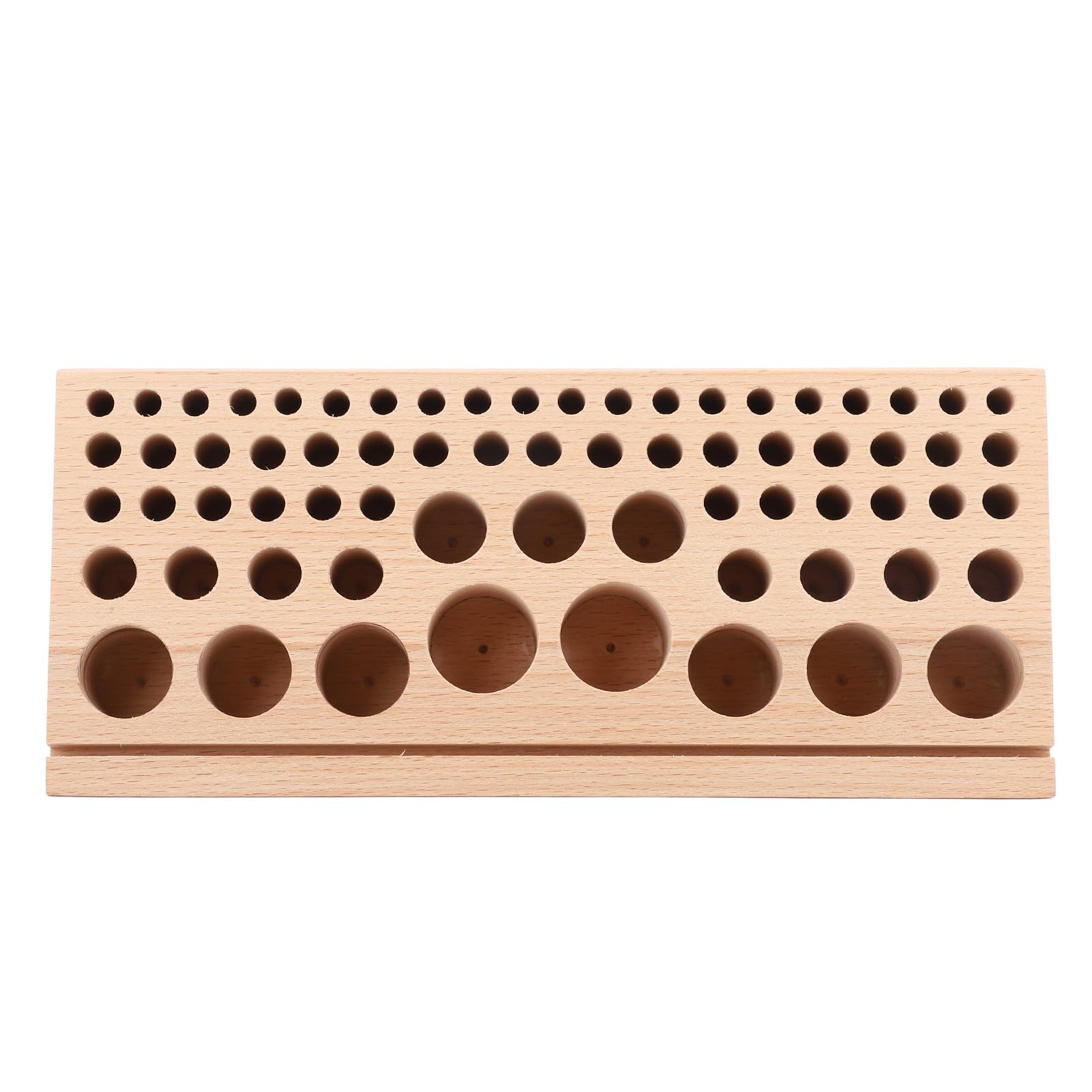 Portastrumenti in pelle con 68 fori, organizzatore professionale per strumenti di lavorazione della pelle, scatola di conservazione in legno di faggio con posizione dei fori