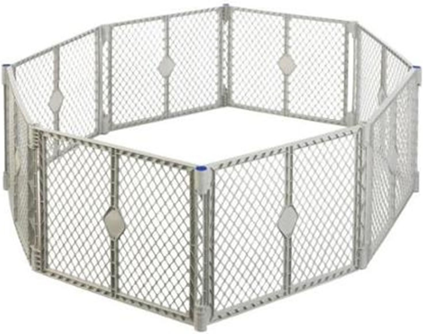 Big 8 Panel Wide Super Playpen Play Yard Baby Pet Dog Enclosure Gate Large Pen (Gray)