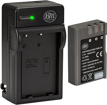 BM Premium EN-EL9, EN-EL9A Battery and Charger for Nikon Nikon D5000, D3000, D60, D40x & D40 Digital SLR Camera