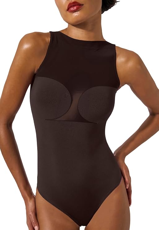 Wolford Colorado String Body For Women Long-Sleeve Turtleneck Bodysuit Shiny Finish Cotton Blend Interior Seamless Design