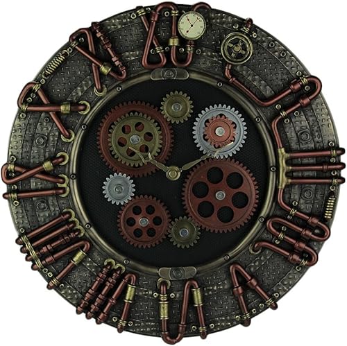 Veronese Design Steampunk Electricity Conducto Piping Reloj de pared